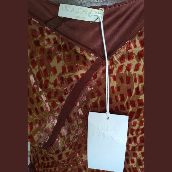 Ulla Johnson - Elodie Velvet Devore Midi-Dress - Size 6 - Picture 6 of 7